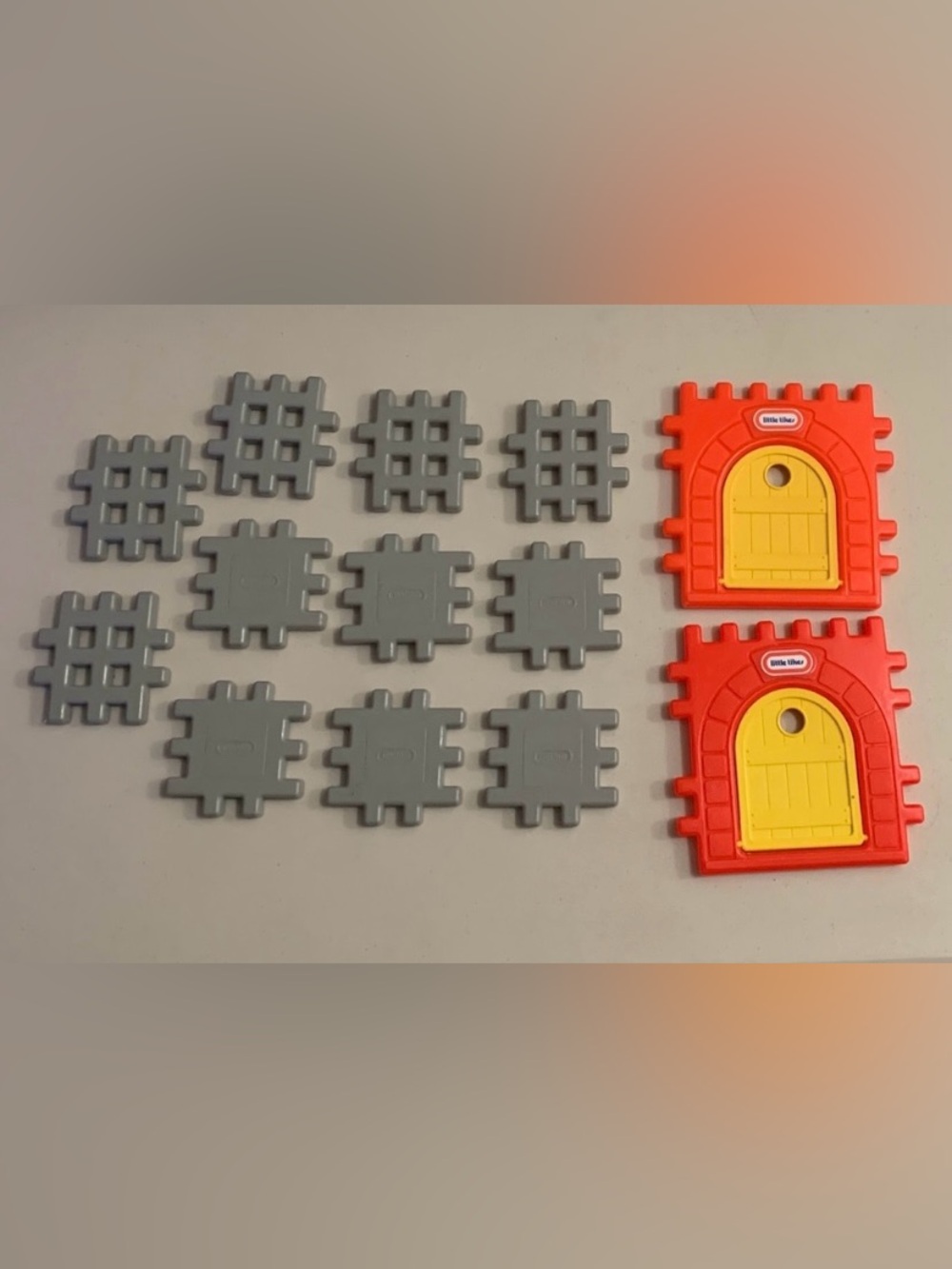 Vintage Little Tikes Waffle Blocks Replacement Castle Pieces 13 Piece Lot Doors